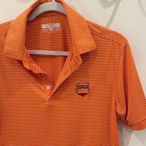 Orange Striped Polo Shirt